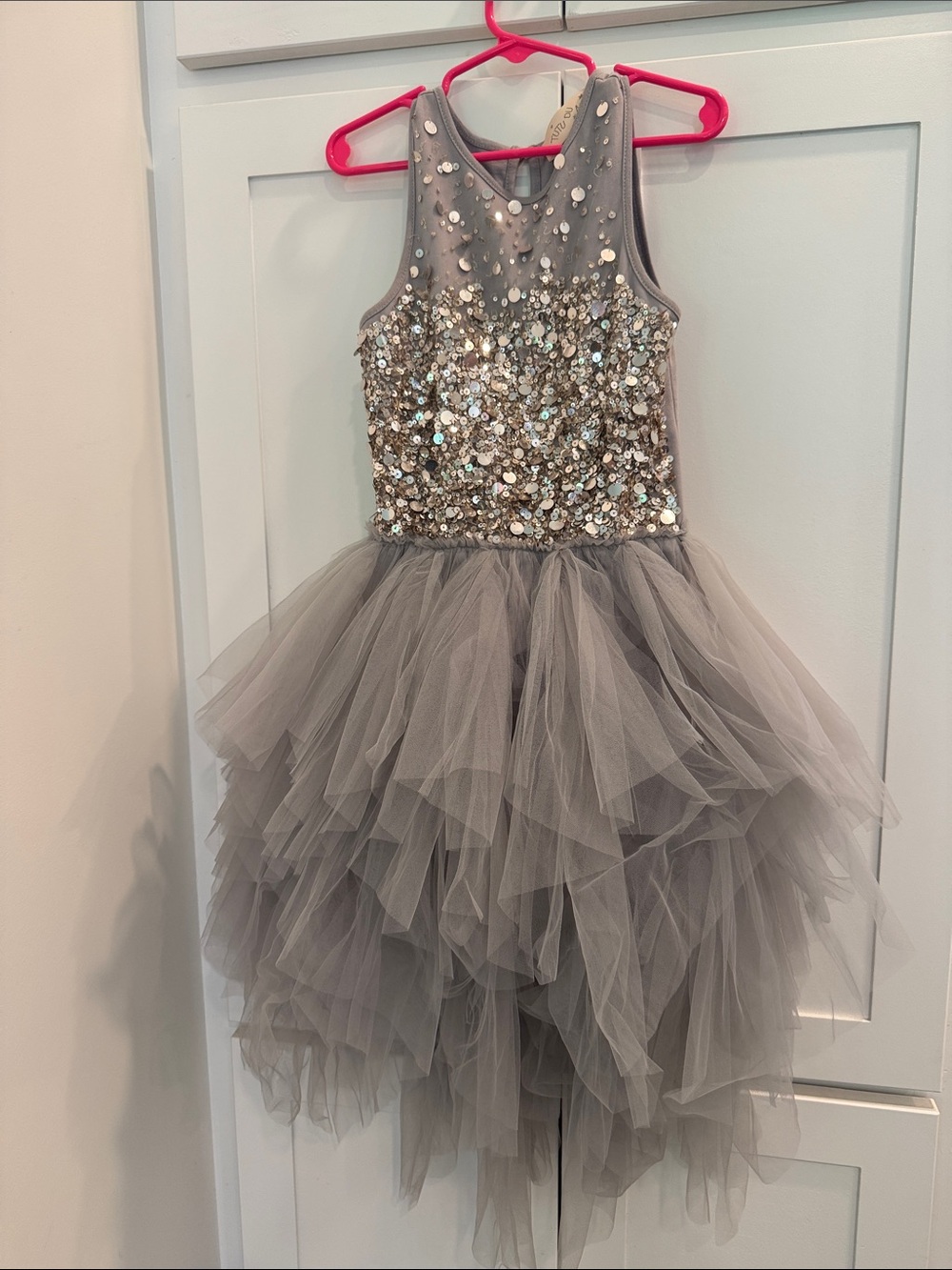 Tutu Du Monde Silver Sequin Tulle Dress